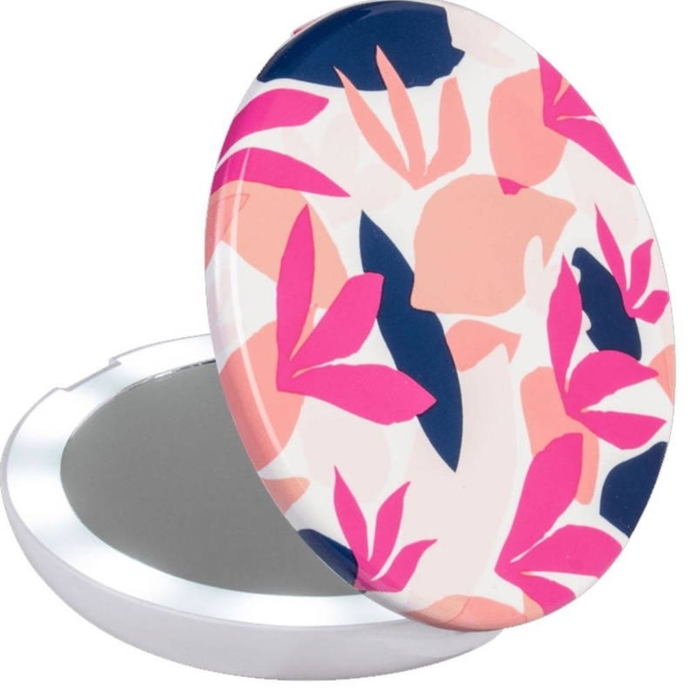 Pop Sonic Compact Light Up Mirror 1X/5X Magnification- Floral-Batteries Included